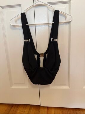 Offwhite Black Buckle Crop Bralette